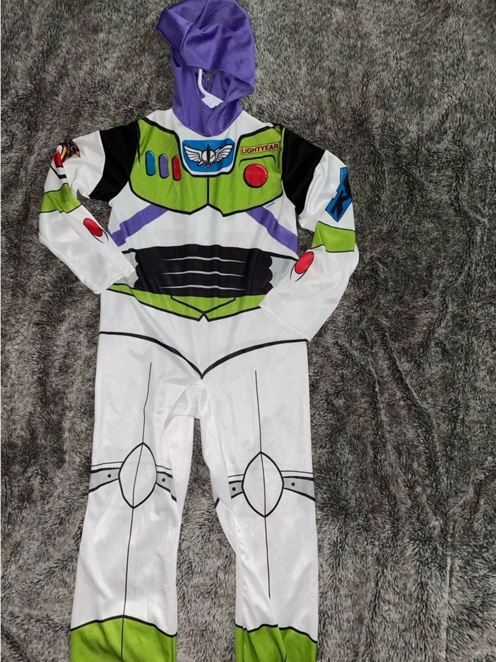 Buzz Lightyear Space Ranger Kid’s Costume Hooded Jumpsuit Pixar Toy Story size 5 - Picture 2 of 3